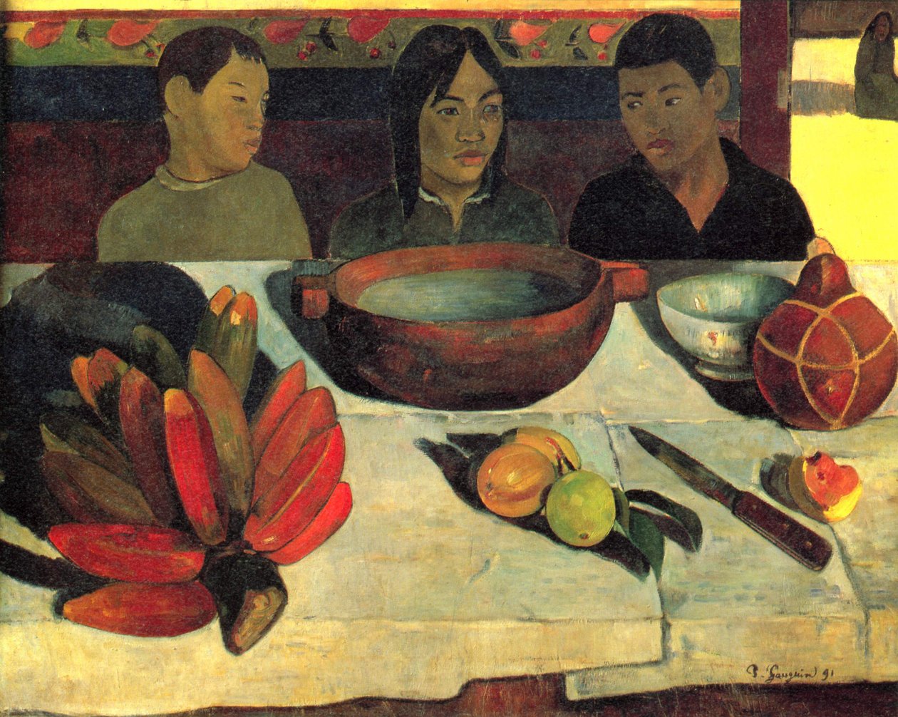 Francese:  Le repas (Les bananes) Il pasto (Le banane) da Paul Gauguin