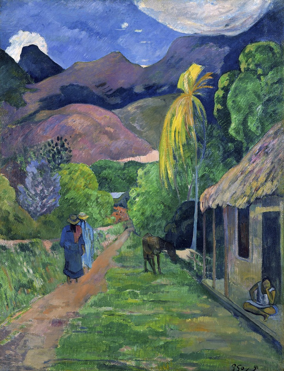 Francese: Rue de Tahiti Street a Tahiti da Paul Gauguin
