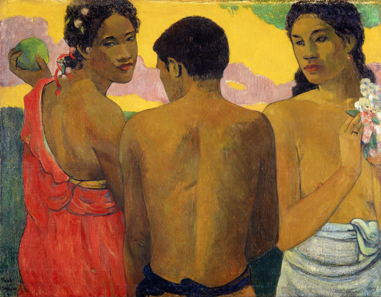 Francese: Trois Tahitiens, o Conversazione Tre Tahitiani da Paul Gauguin