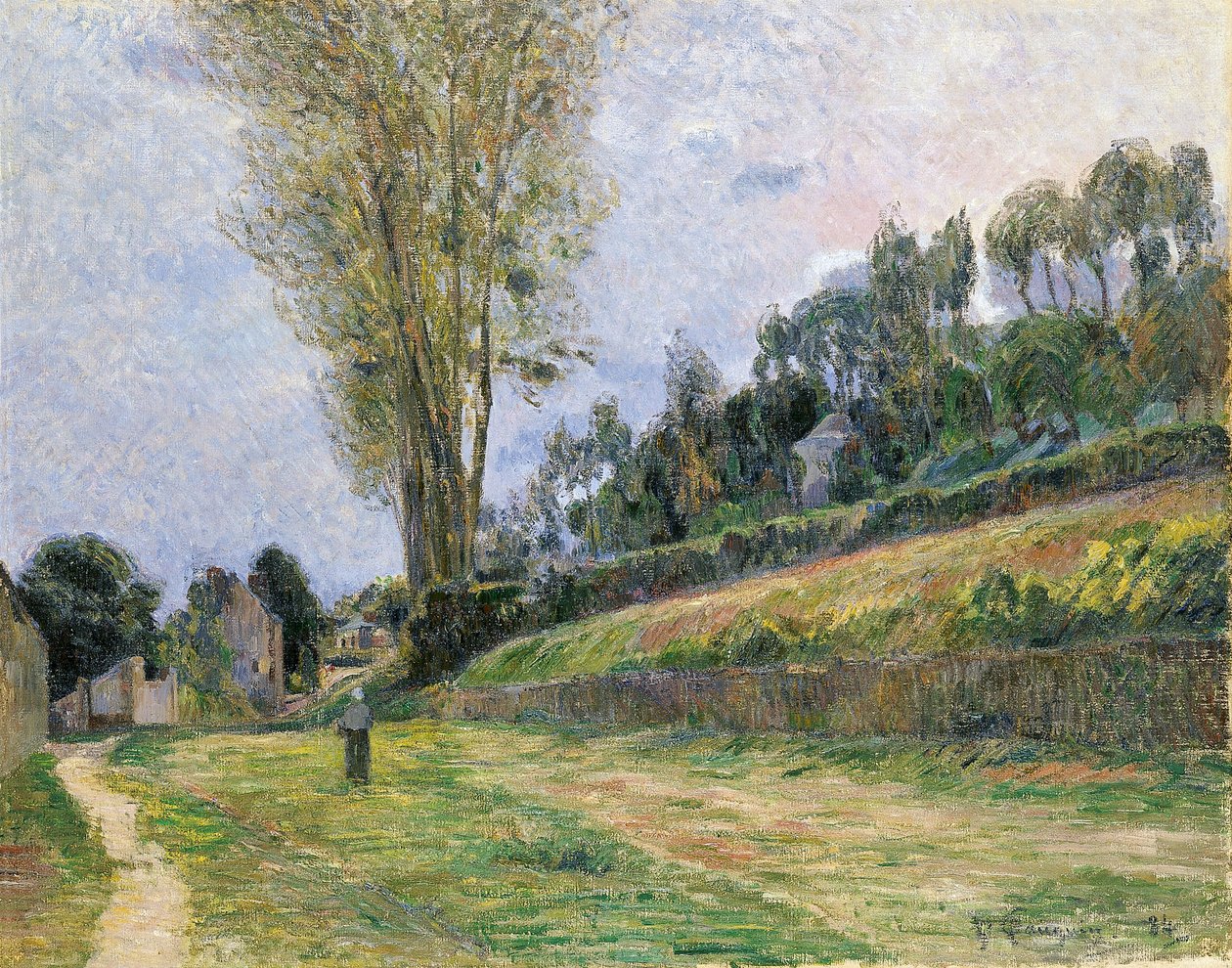 Francese: Une Rue à Rouen, ou Personage sur la route Street in Rouen da Paul Gauguin