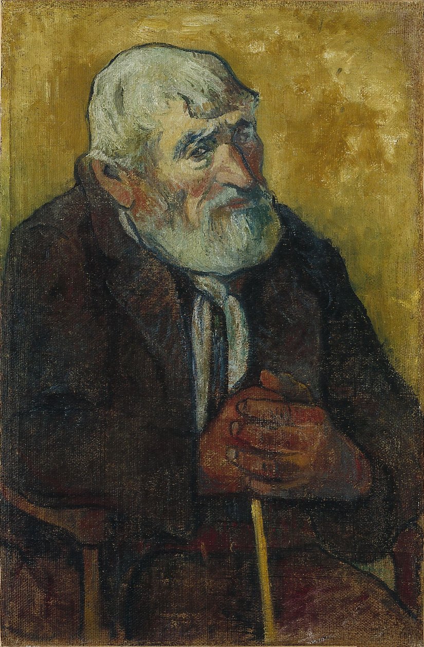 Francese:  Vieil homme au bâton Vecchio uomo con bastone da Paul Gauguin