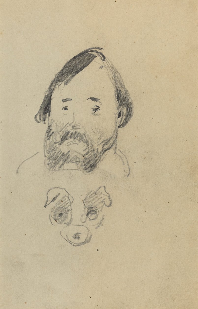 Testa di un uomo barbuto con testa di cane [recto] da Paul Gauguin