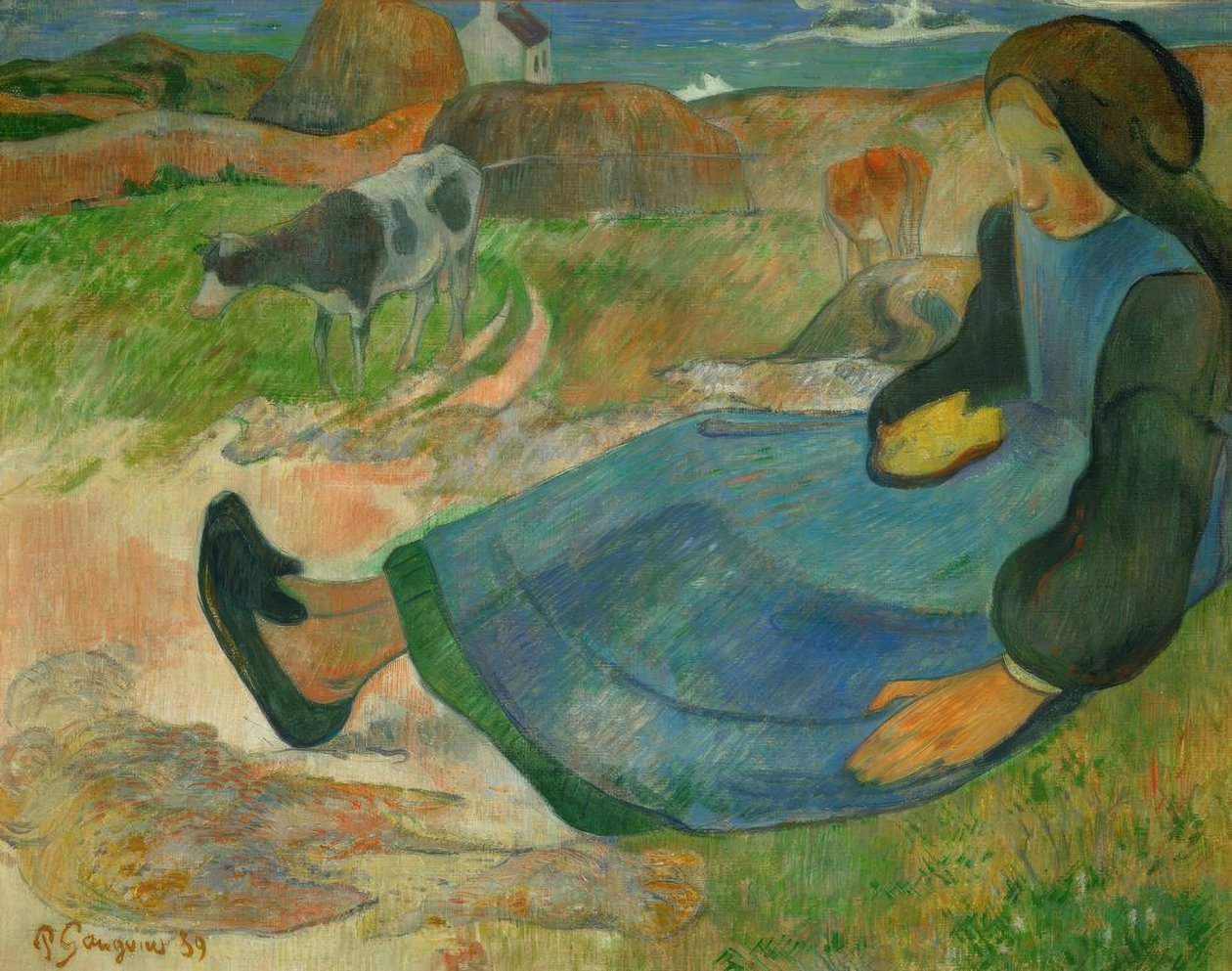 La guardiana di mucche, o Giovane bretone da Paul Gauguin