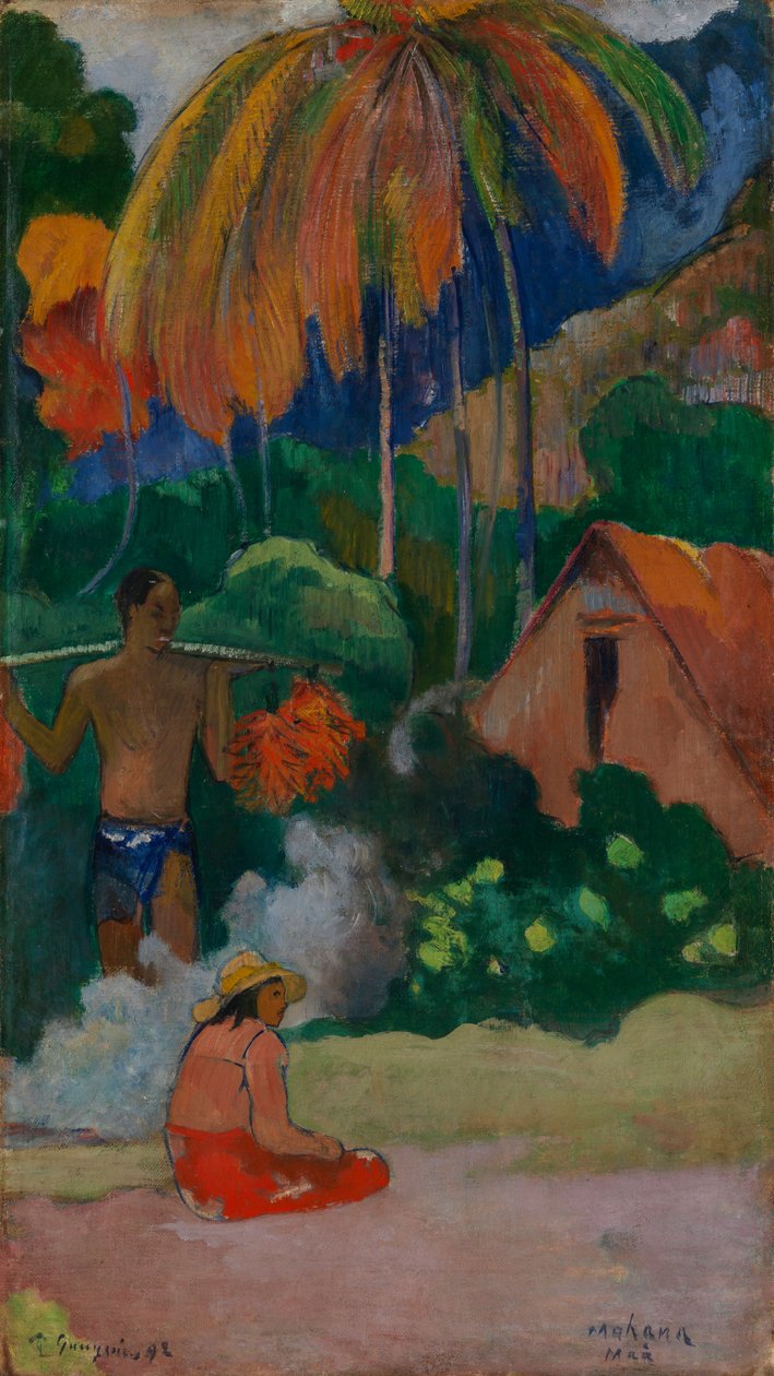 Paesaggio a Tahiti (Mahana Maà) da Paul Gauguin