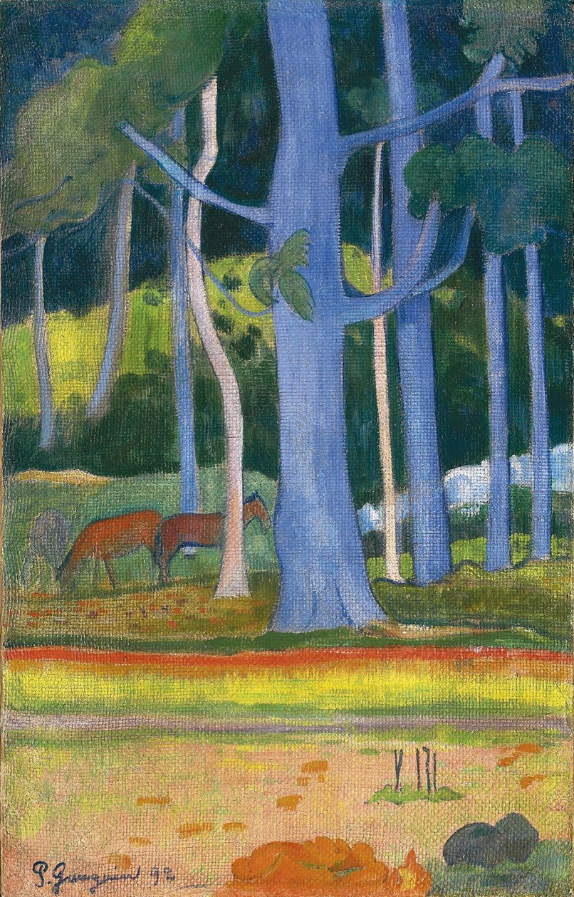 Paesaggio con alberi blu, 1892 da Paul Gauguin
