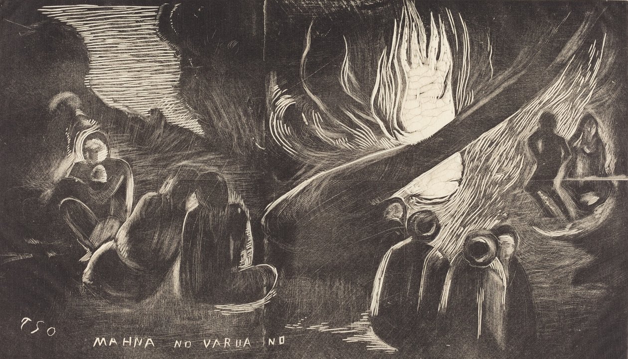 Mahna no Varua Ino Il diavolo parla, 1894-1895 da Paul Gauguin