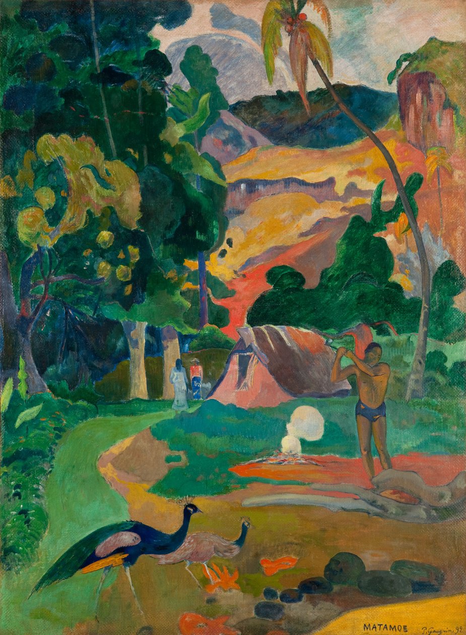 Matamoe o, Paesaggio con pavoni da Paul Gauguin