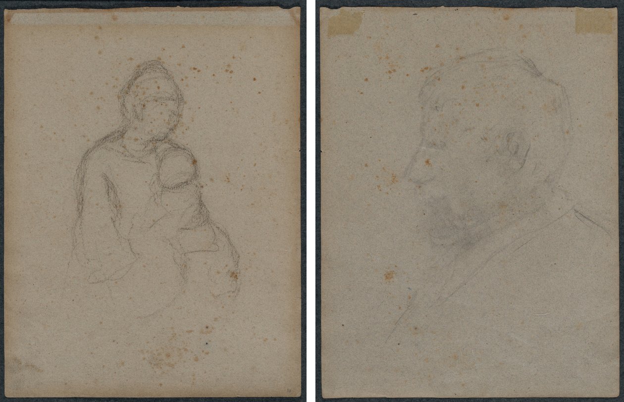 Madre e bambino (recto); Busto di uomo (verso) da Paul Gauguin