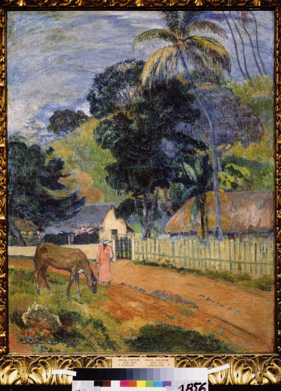 Paesaggio, un cavallo sulla strada da Paul Gauguin
