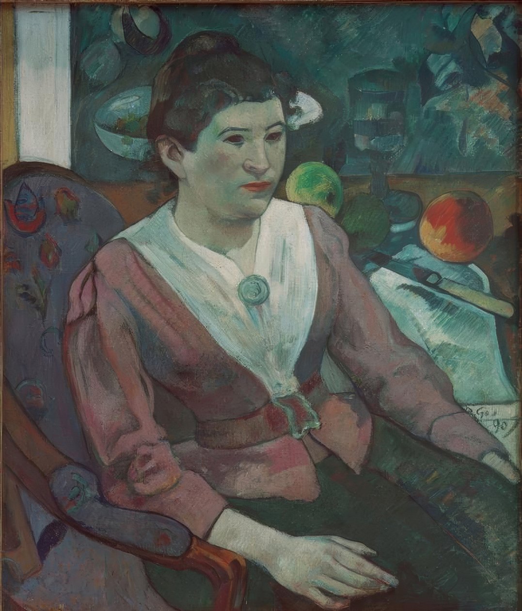 Ritratto di donna con natura morta di Cézanne – Marie Derr da Paul Gauguin
