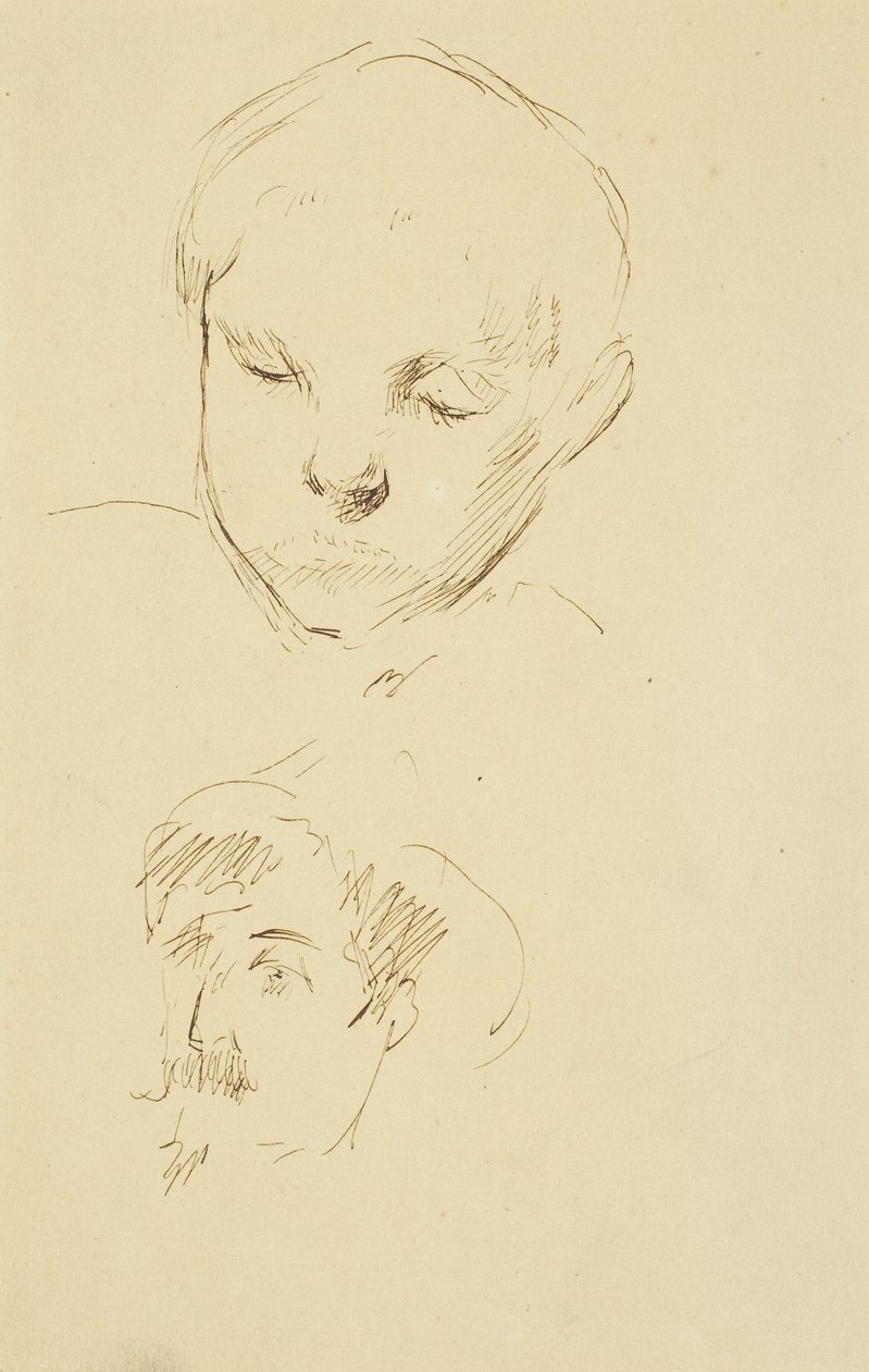Profilo di un ragazzo e autoritratto (recto) da Paul Gauguin
