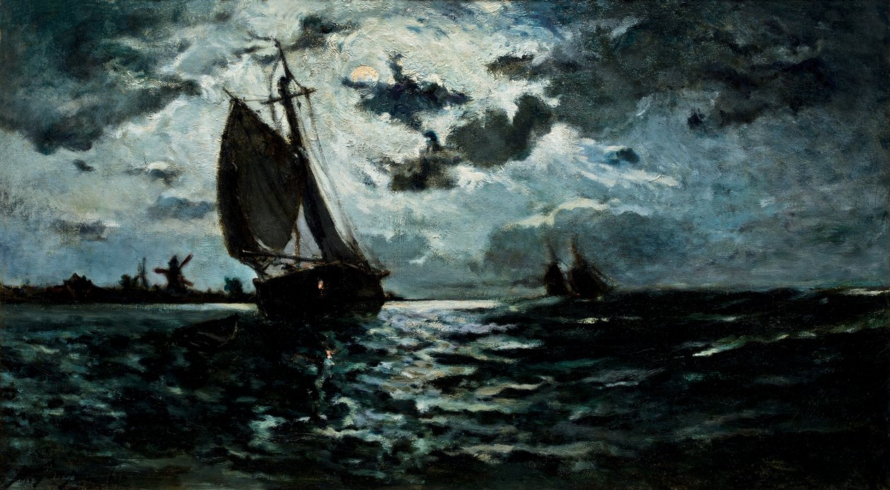 Nave a vela al chiaro di luna da Paul Gauguin