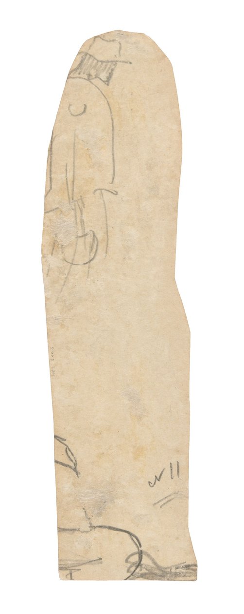 Schizzo di un uomo con cappello e frammento della spalla di una donna da Paul Gauguin