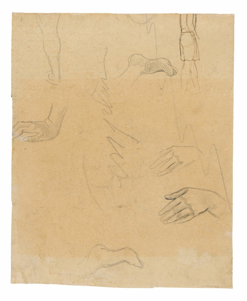 Schizzi di figure, mani e piedi (relativi al dipinto Aha oe feii? [Cosa! Sei geloso?]) da Paul Gauguin