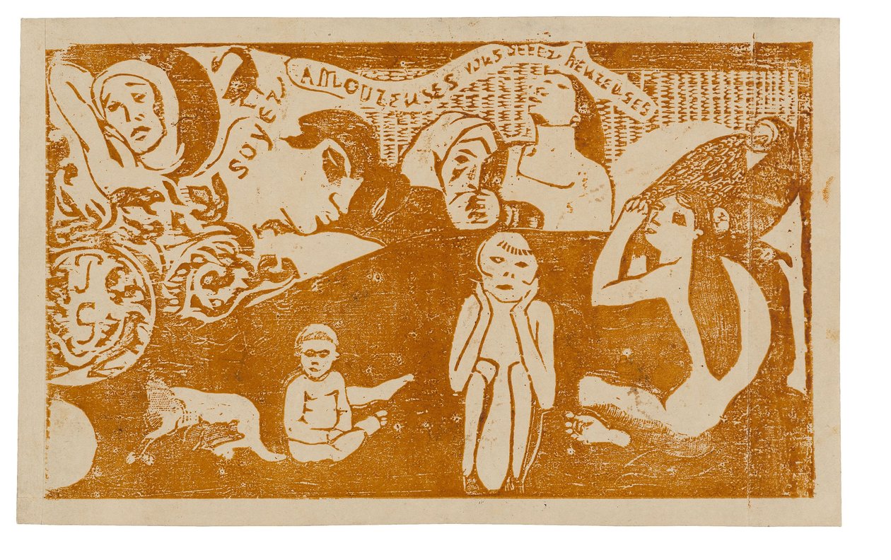 Amate, e sarete felici, dalla Suite delle Stampe a Blocchi di Legno Tardive da Paul Gauguin