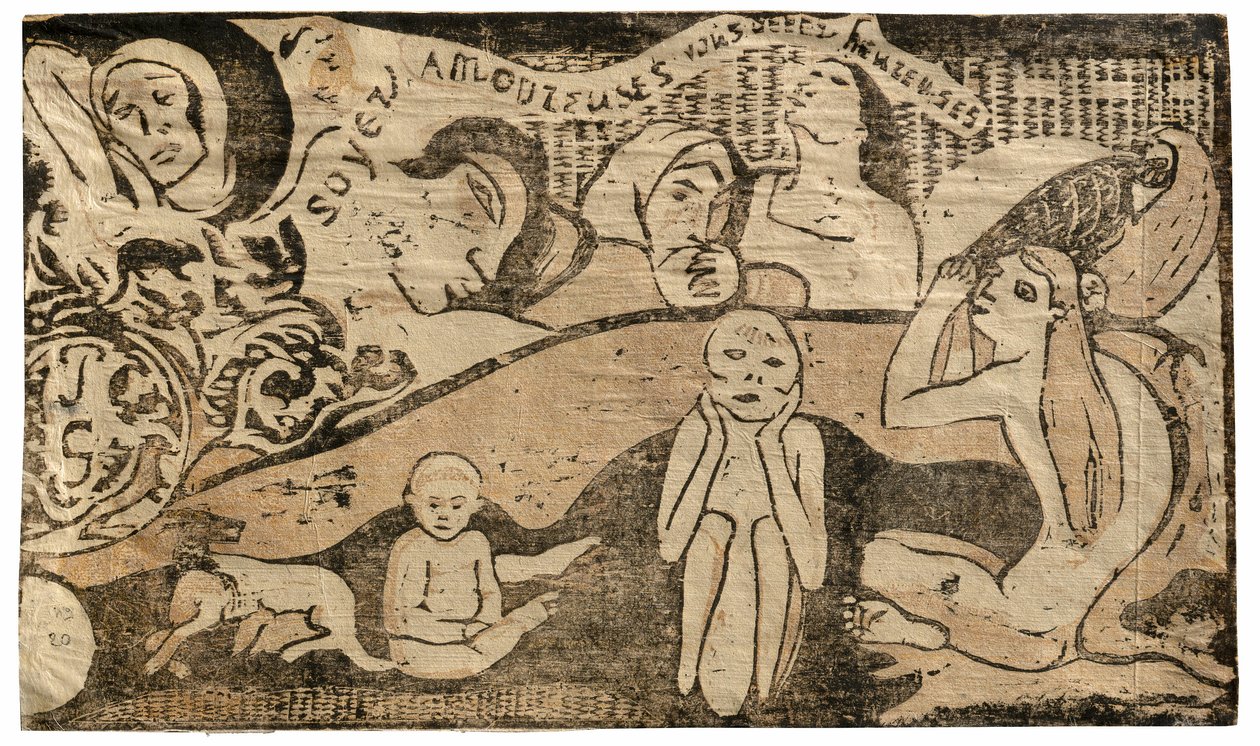 Amate, e Sarete Felici, dalla Suite di Stampe a Legno Tardive da Paul Gauguin
