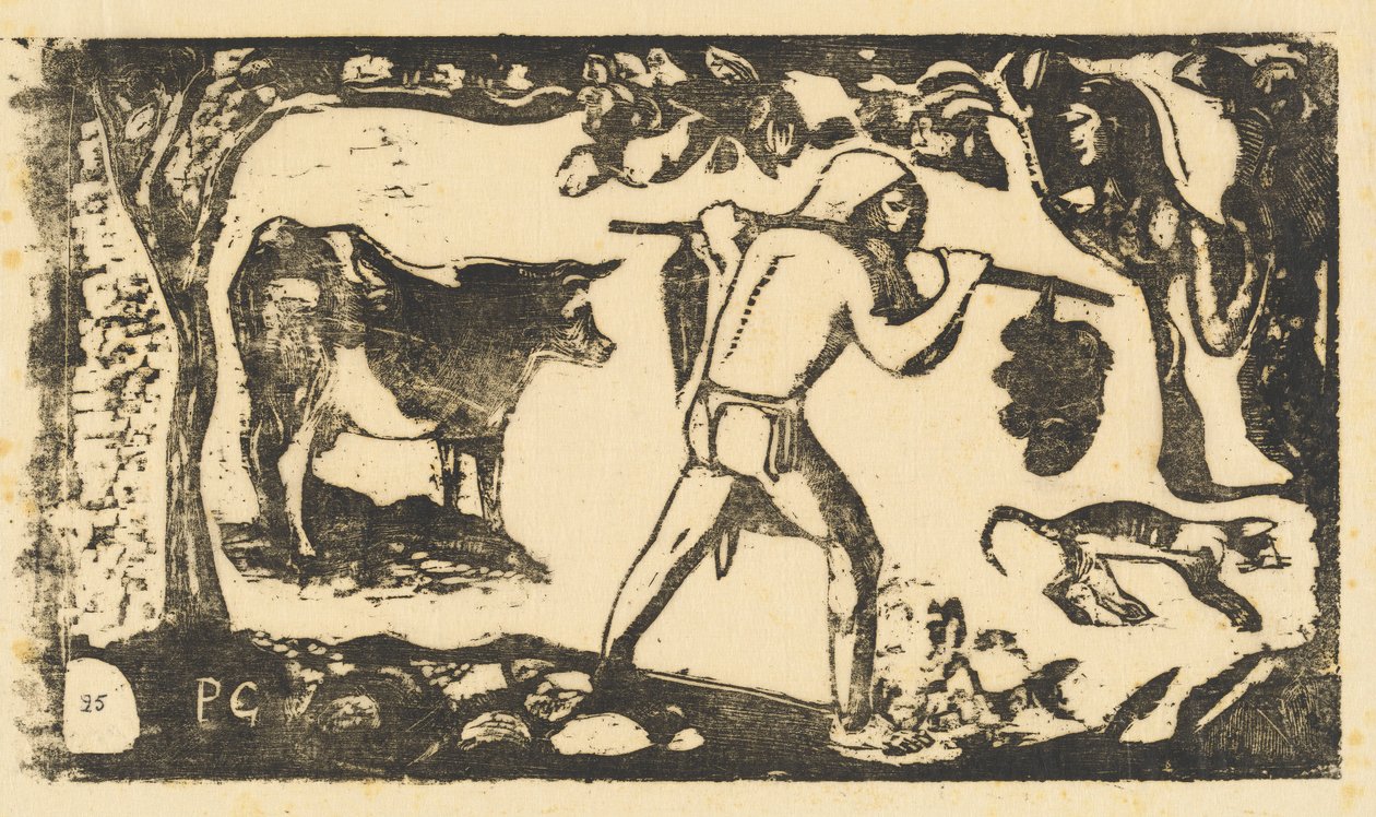 Tahitiano che porta banane da Paul Gauguin