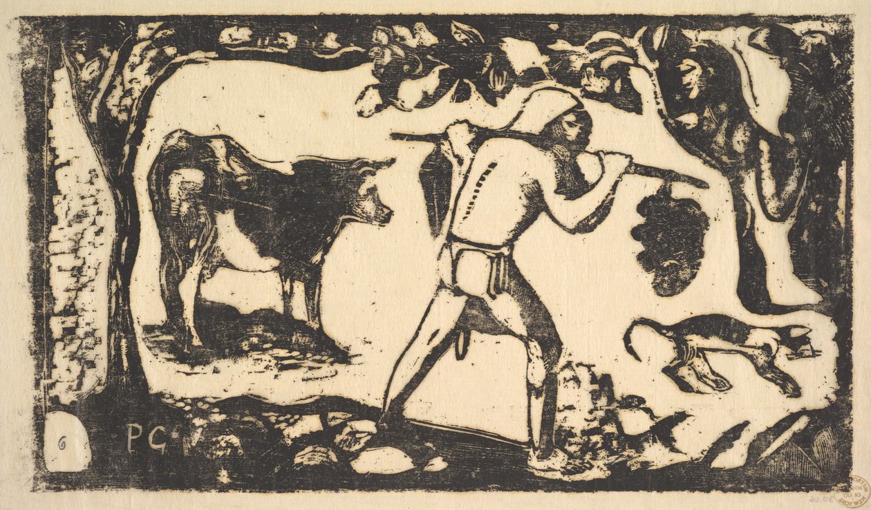 Tahitiano che trasporta banane da Paul Gauguin