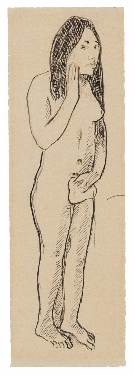 Eva tahitiana (relativa al dipinto Parau ne te varua ino) (recto); Frammento di iscrizione (relativo a Cahier pour Aline) (verso) da Paul Gauguin