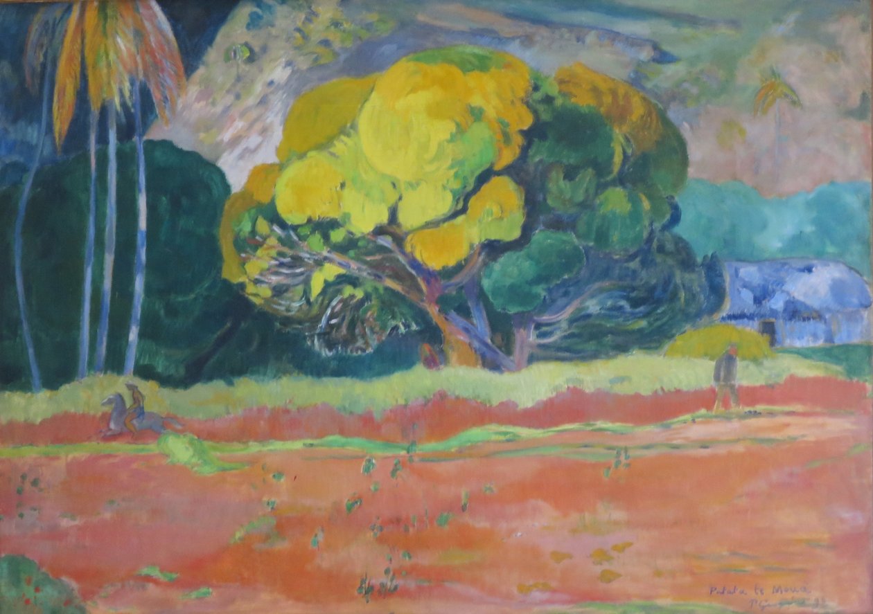 Tahitiano:  Fatata te moua Ai piedi di una montagna da Paul Gauguin