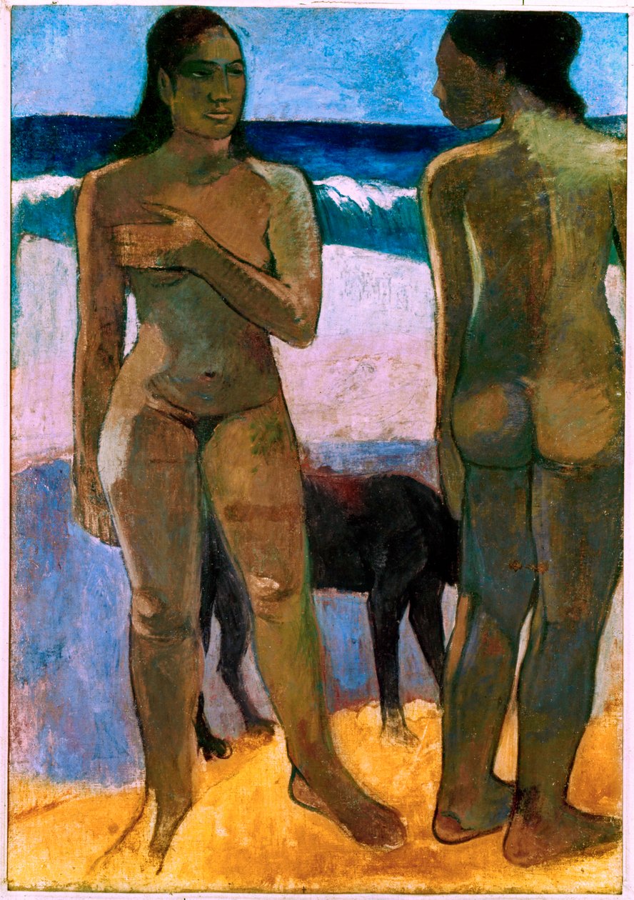 Ragazze tahitiane sulla spiaggia (olio su tela) da Paul Gauguin