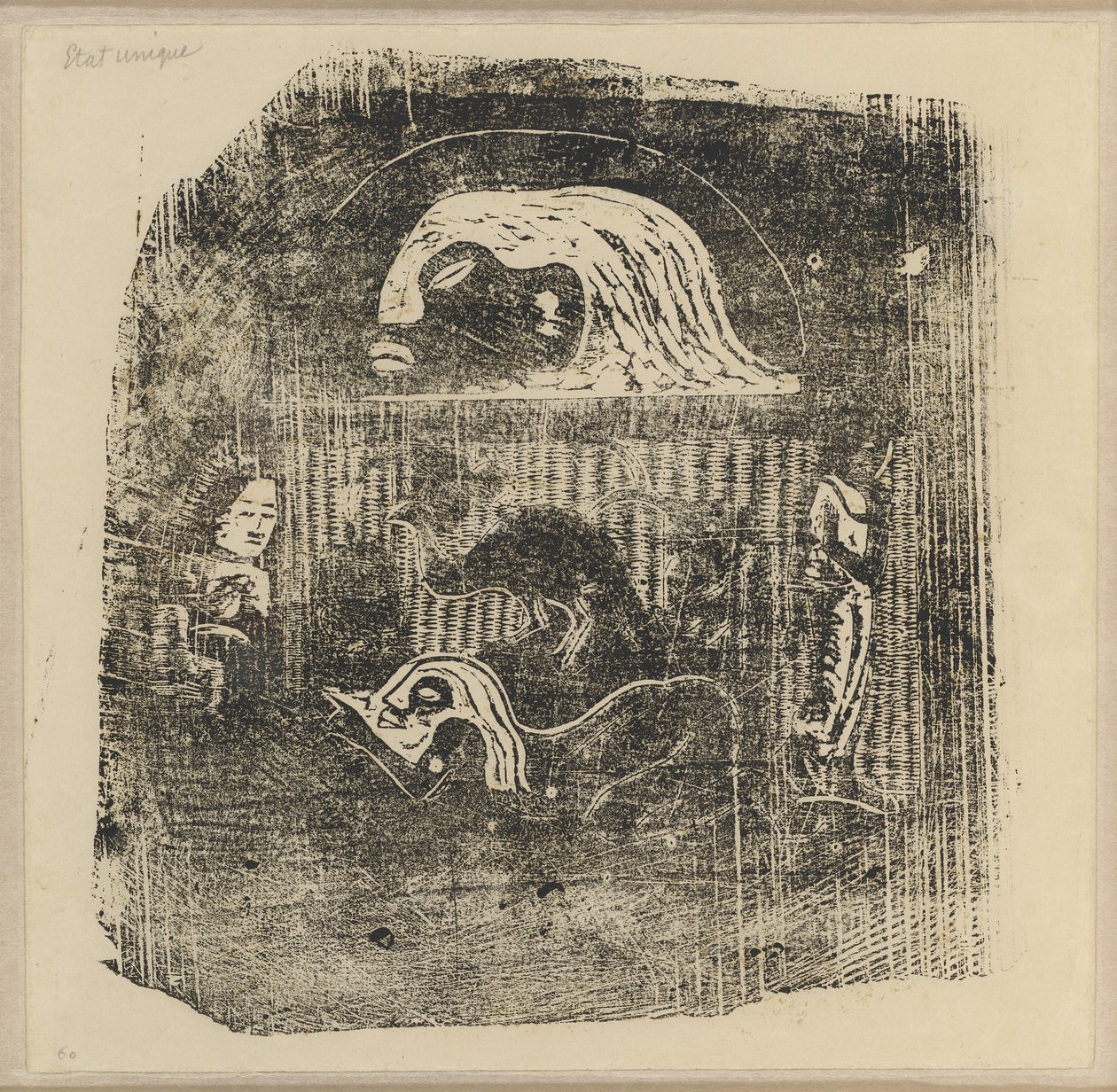 Te Atua (Gli Dei) Piccola lastra [verso] da Paul Gauguin