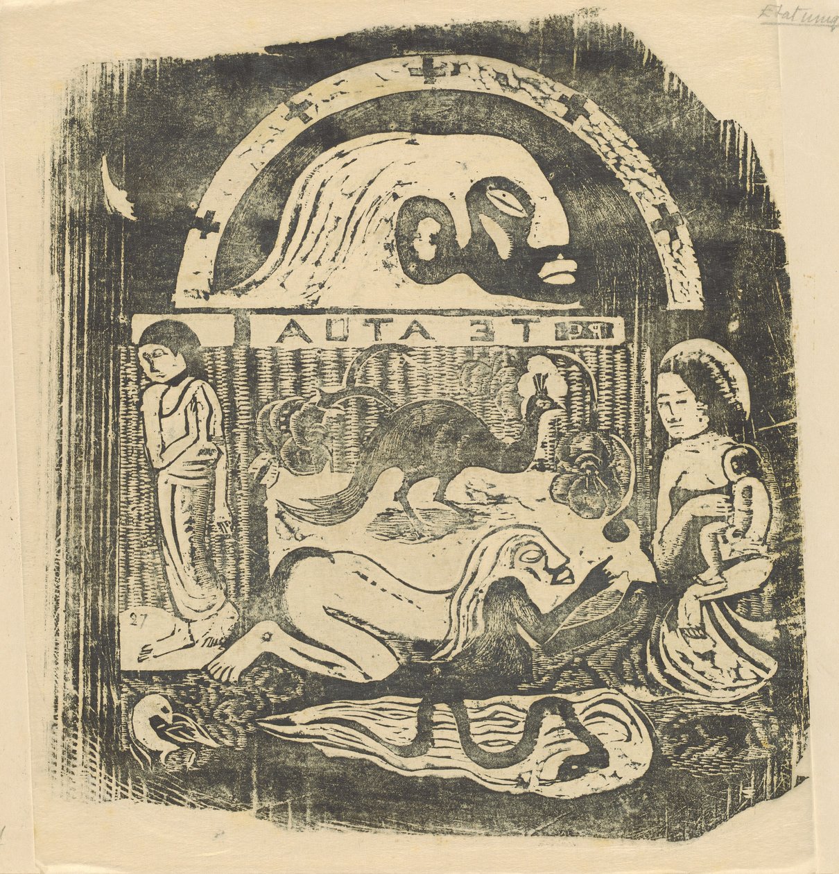 Te Atua Gli Dei Piccola Tavola [recto] da Paul Gauguin
