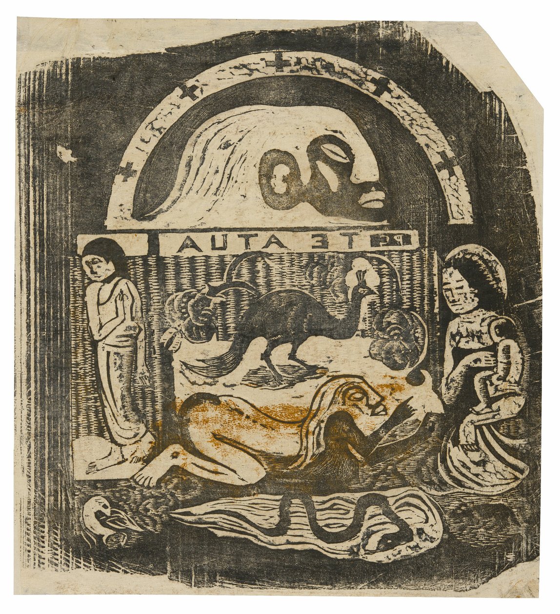 Te atua (Il Dio), dalla Suite di Stampe a Blocchi di Legno Tardive da Paul Gauguin