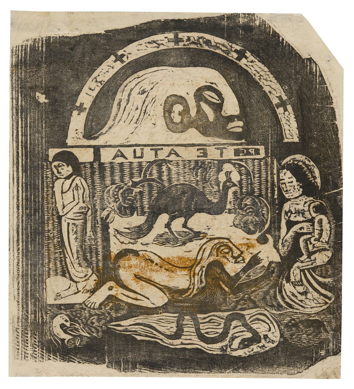 Te atua (Il Dio), dalla suite di stampe su blocchi di legno di epoca tarda da Paul Gauguin