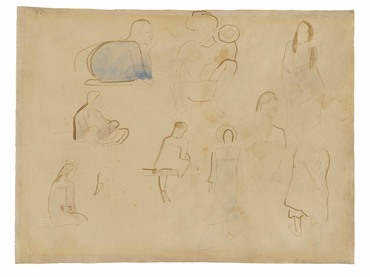 Dieci studi di figure tahitiane da Paul Gauguin