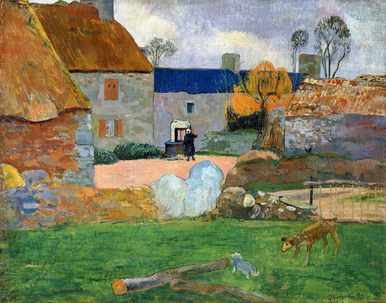 Il tetto blu o fattoria di Pouldu, 1890 da Paul Gauguin