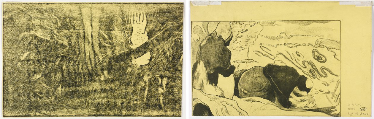 Il diavolo parla (Mahna No Varua Ino) (recto); Donne che lavano i panni (verso) da Paul Gauguin