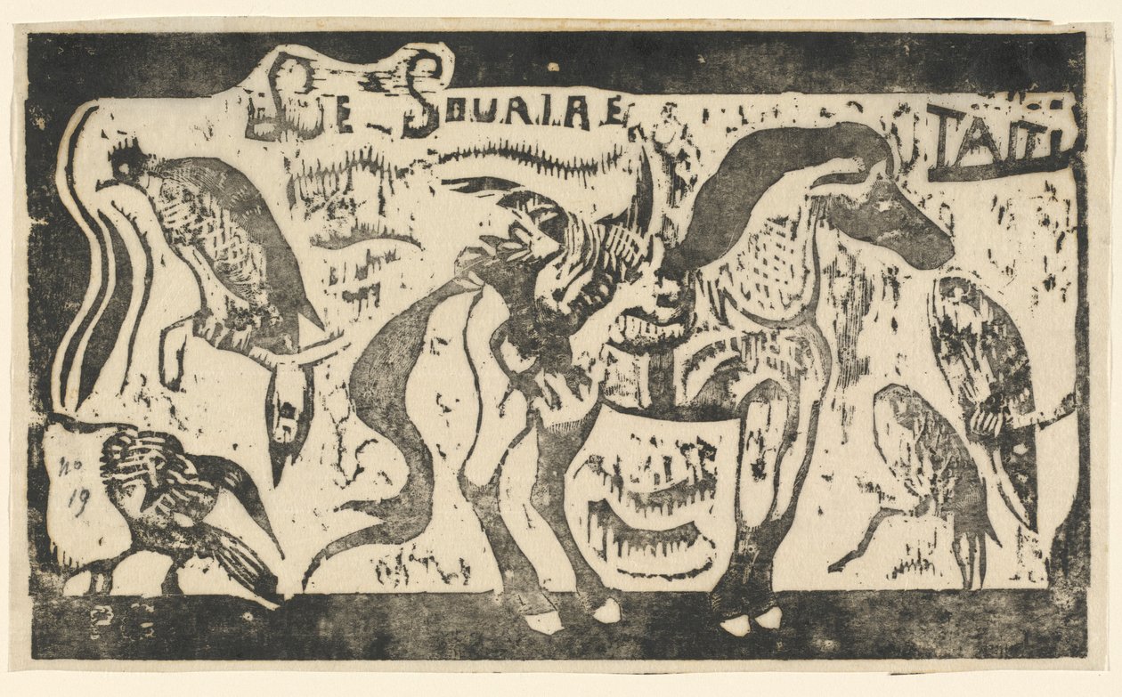 Pagina del titolo per "Le Sourire" (Titre du Sourire) da Paul Gauguin