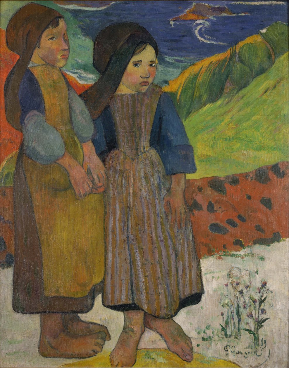 Due ragazze bretoni in riva al mare da Paul Gauguin