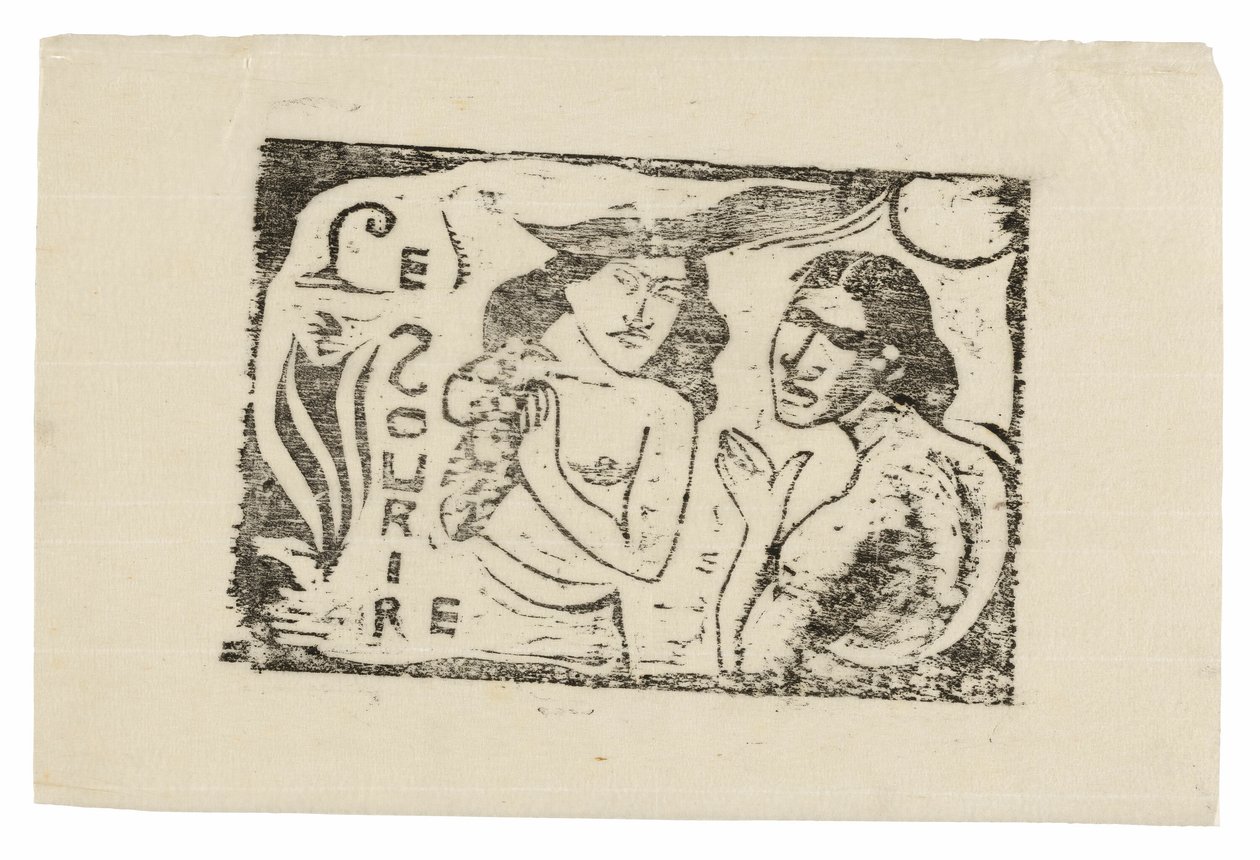 Due donne che chiacchierano, testata per Le Sourire da Paul Gauguin