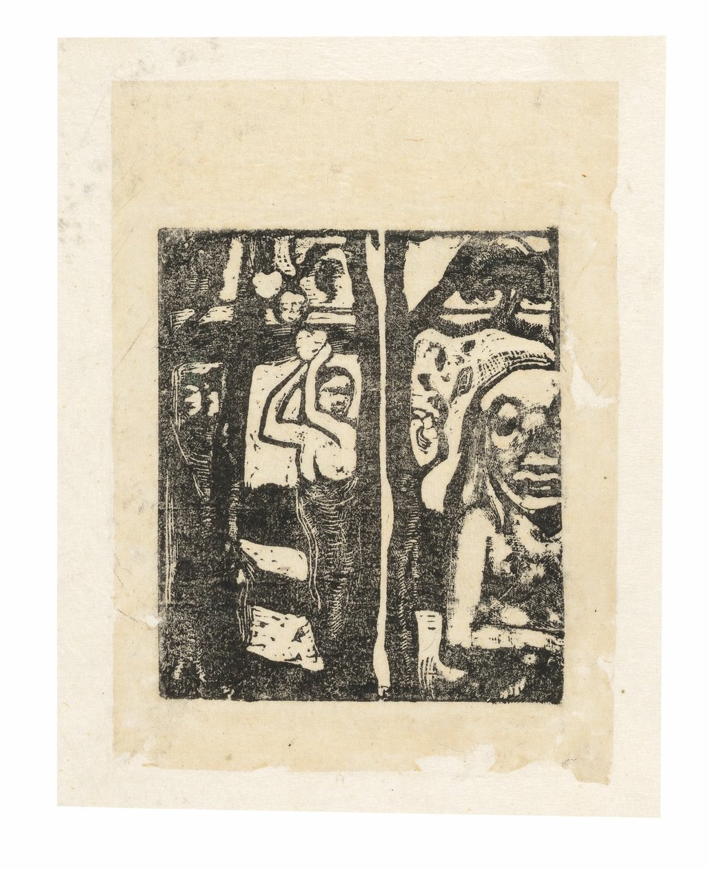 Donna che raccoglie frutta e Oviri da Paul Gauguin