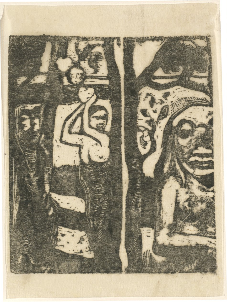 Donna che raccoglie frutta e il selvaggio da Paul Gauguin