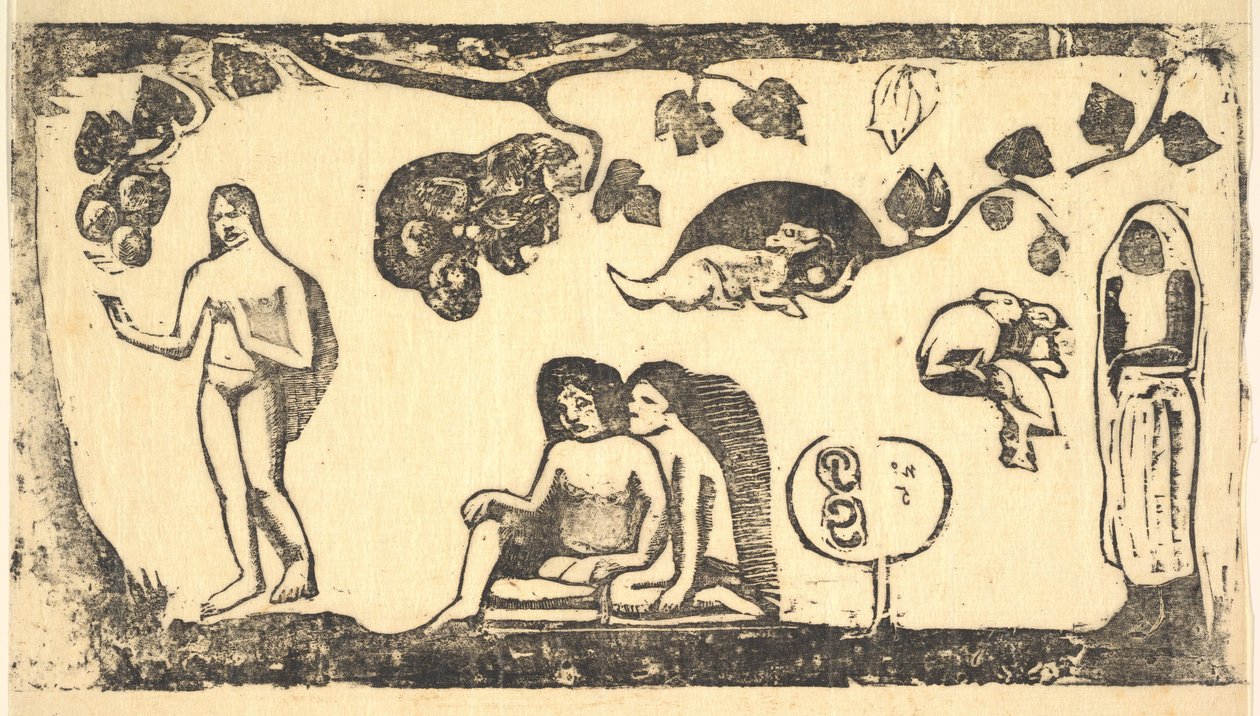 Donne, animali e fogliame da Paul Gauguin