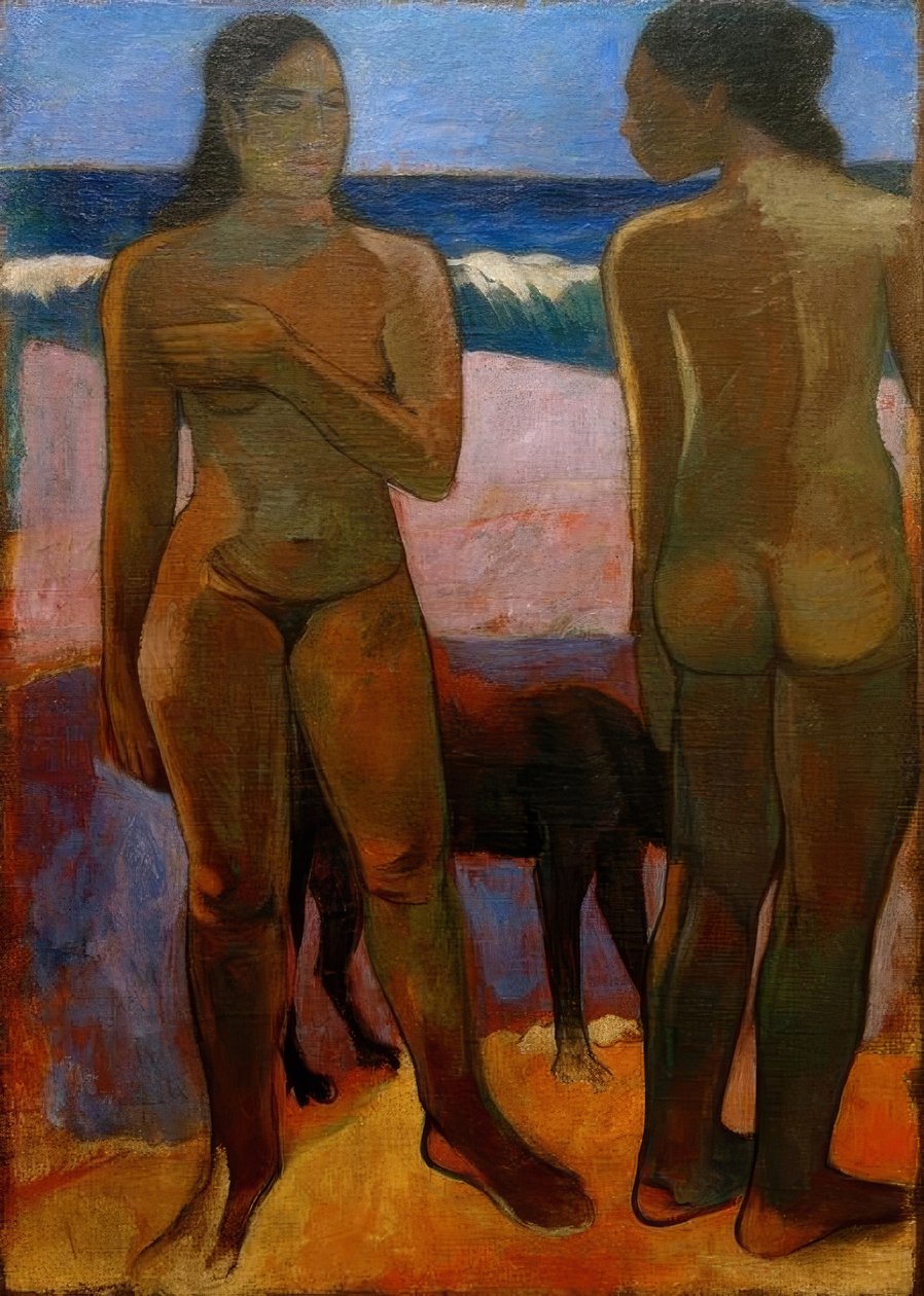 Due tahitiane sulla spiaggia da Paul Gauguin