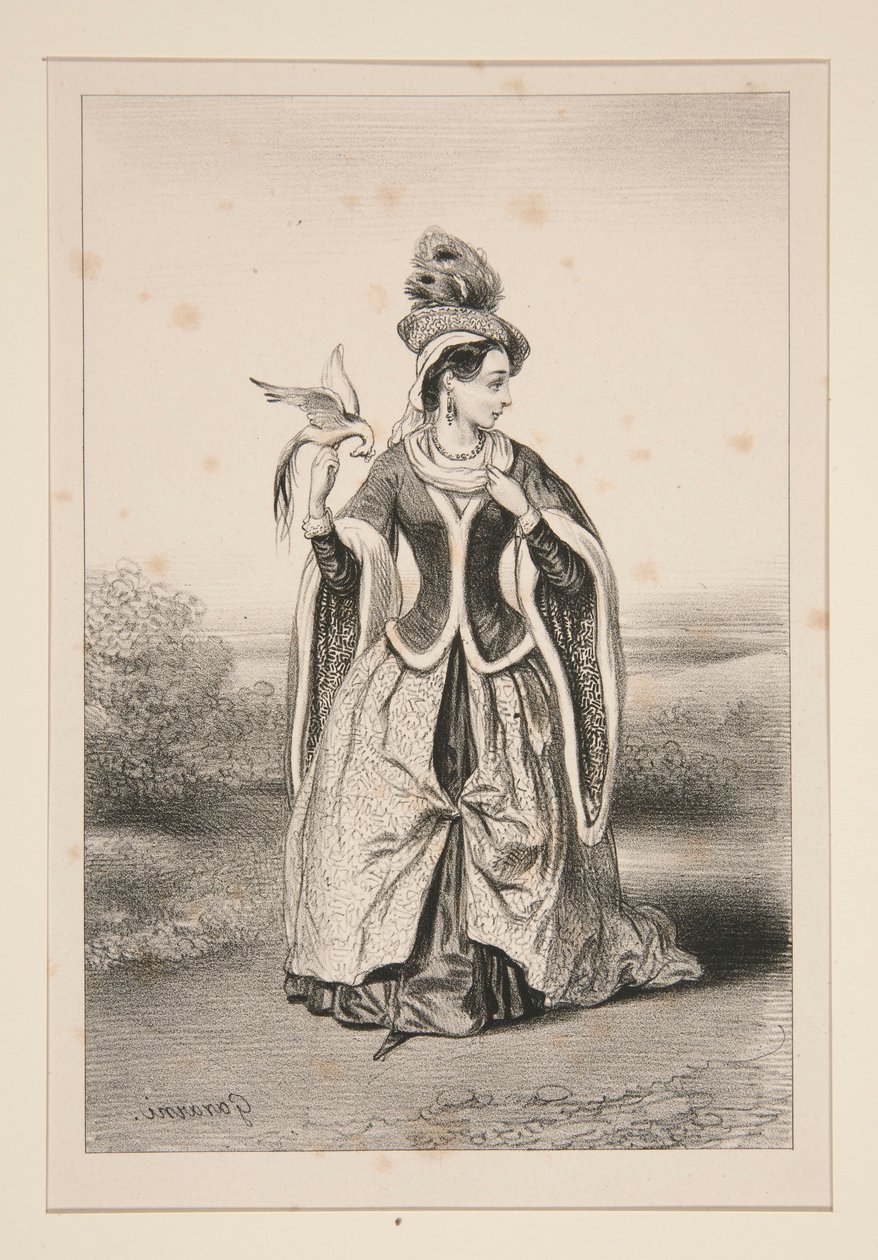 (CHATELAINE MOYEN AGE.) da Paul Gavarni