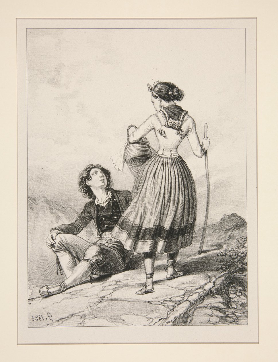 (Incontro sulla montagna.) da Paul Gavarni