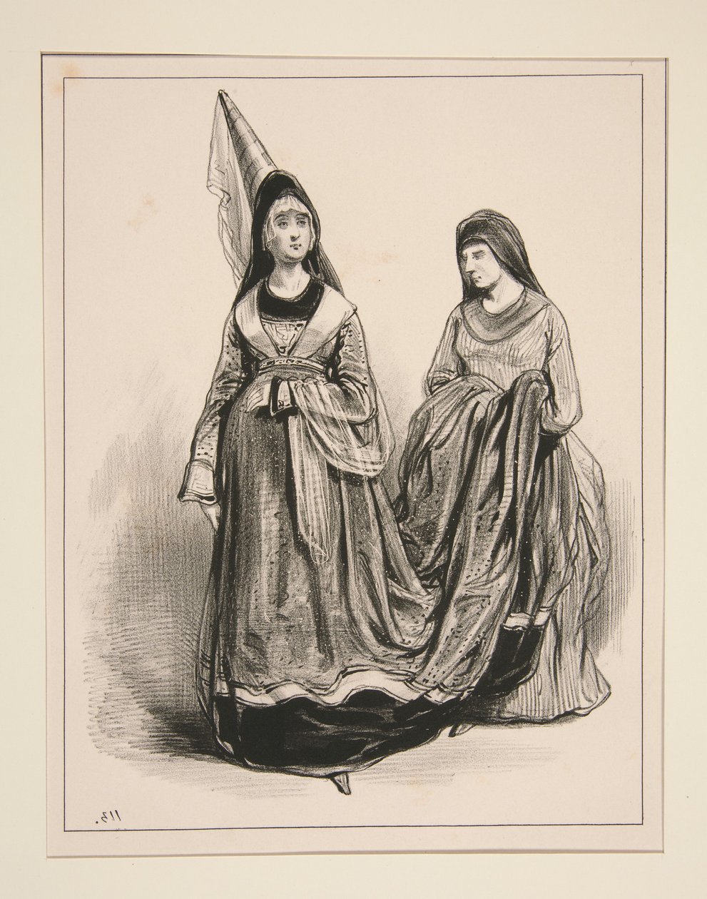 1400. Dame di Parigi. da Paul Gavarni