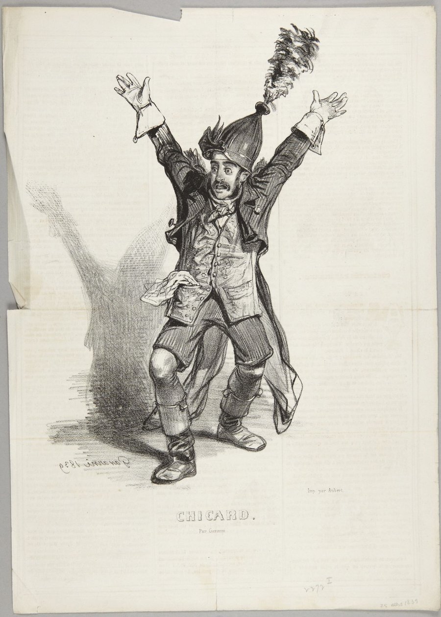 N. 1 della serie: "Souvenirs Du Bal Chicard" da Paul Gavarni