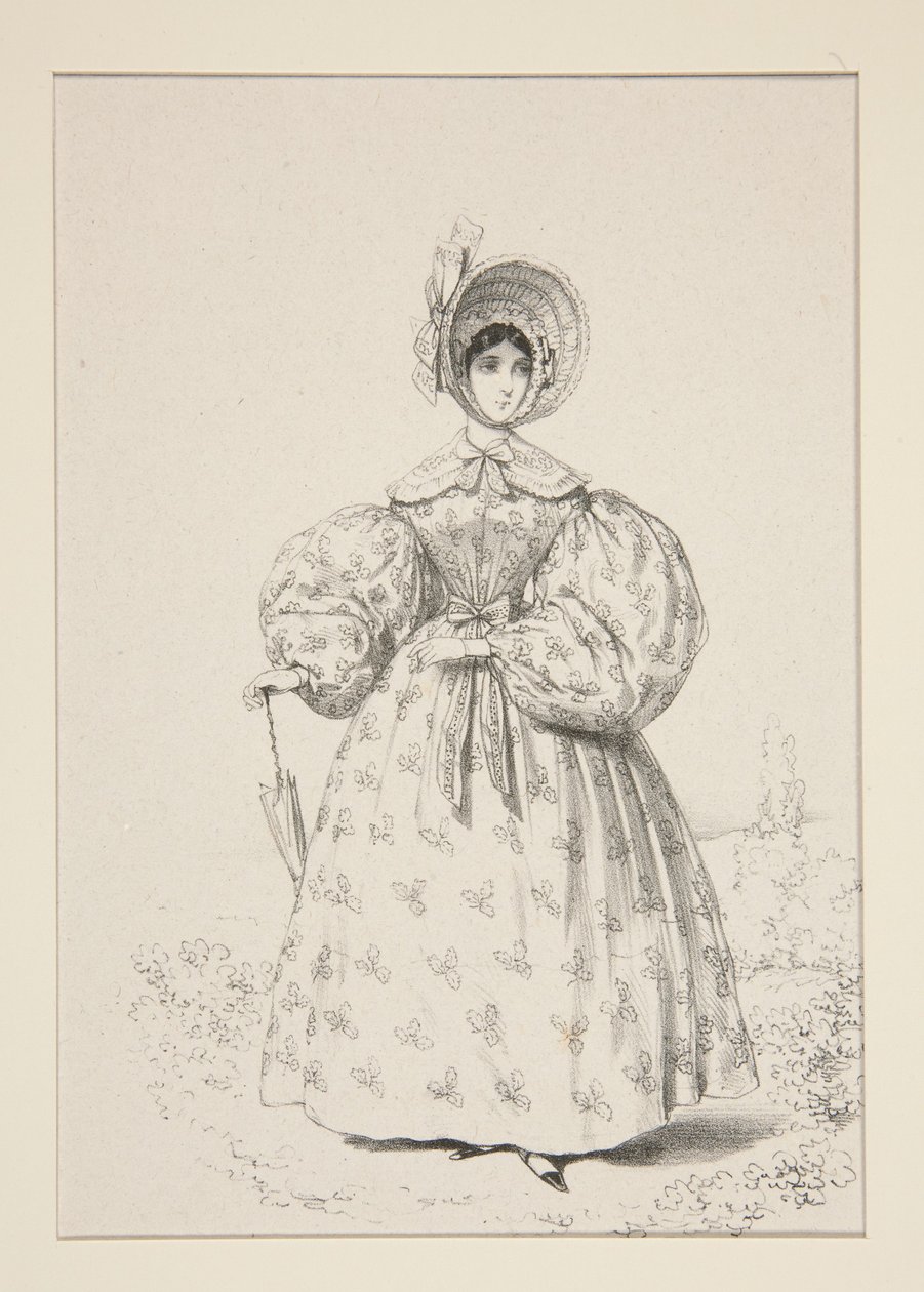 Alla passeggiata. Maggio 1835. Abito di mussola inglese, ... da Paul Gavarni