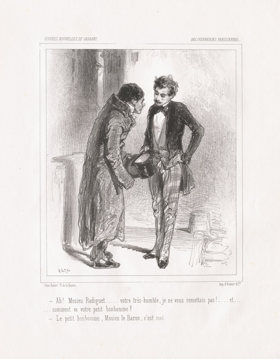 Baliverneries Parisiennes: Ah! Monsieur Radiguet, 1847 da Paul Gavarni