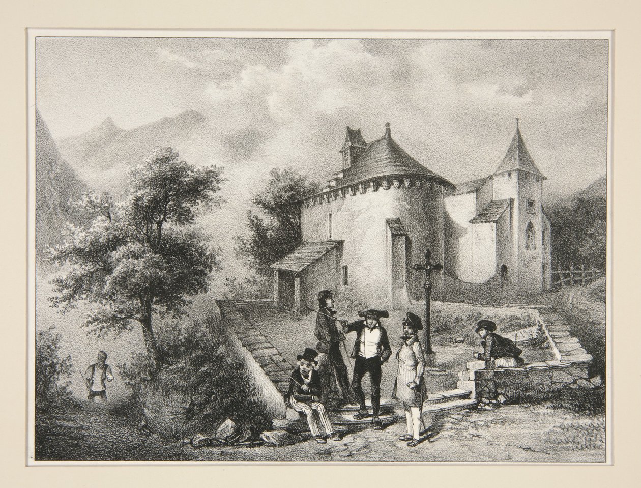 Cappella di Assoute, presso Eaux-Bonnes da Paul Gavarni