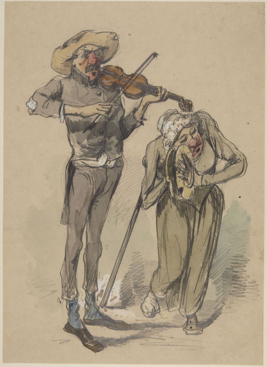 Violinista e suonatore di cimbali da Paul Gavarni