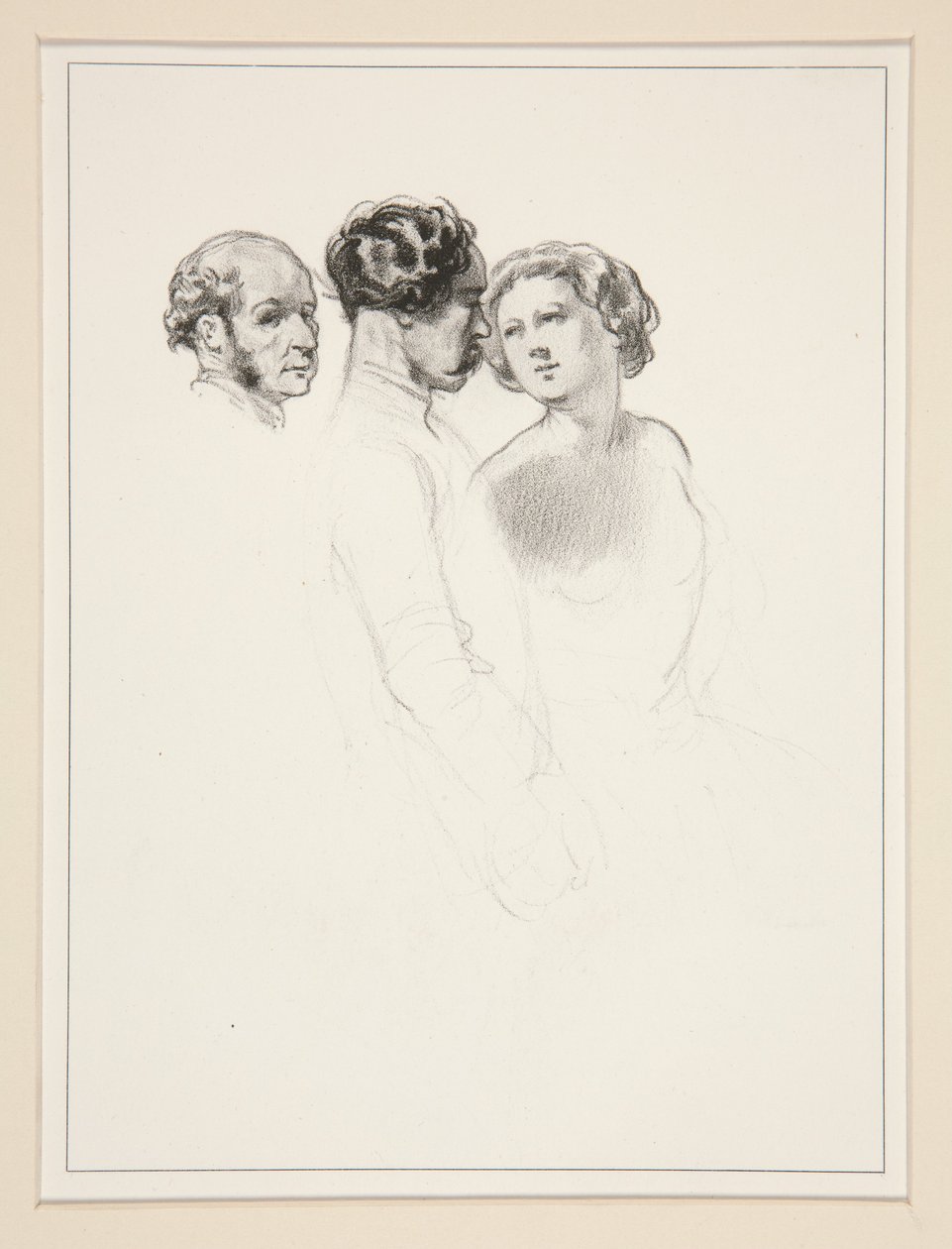 Studio di figure; Gruppo di tre figure da Paul Gavarni