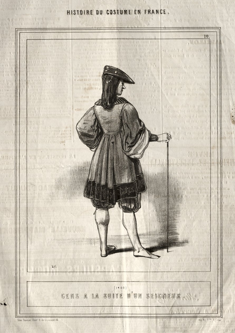 Storia del costume in Francia: Gente al seguito di un signore da Paul Gavarni