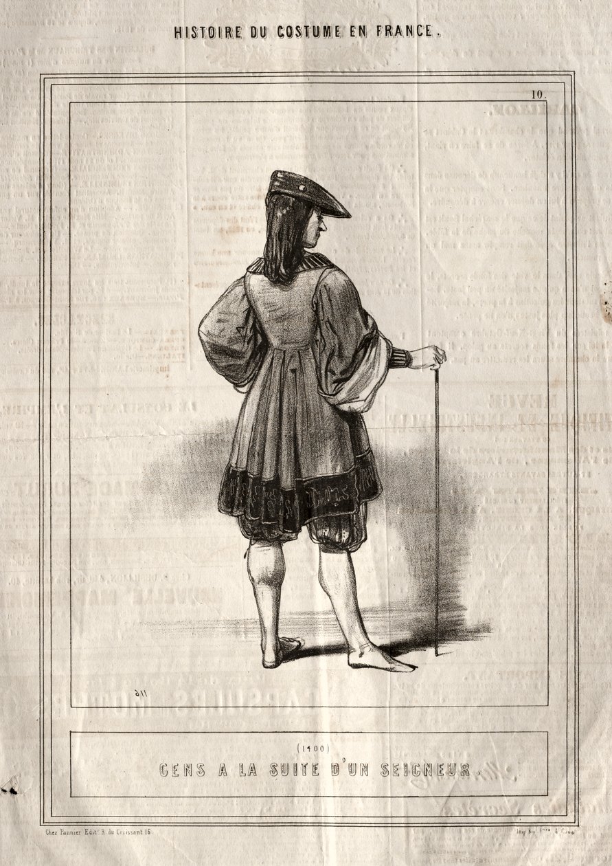 Storia del costume in Francia: Gente al seguito di un signore da Paul Gavarni